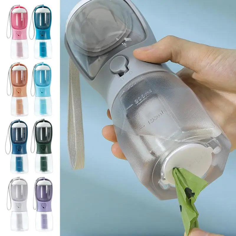 3-in-1 Portable Dog Water Bottle, Bowl & Waste Bag Dispenser