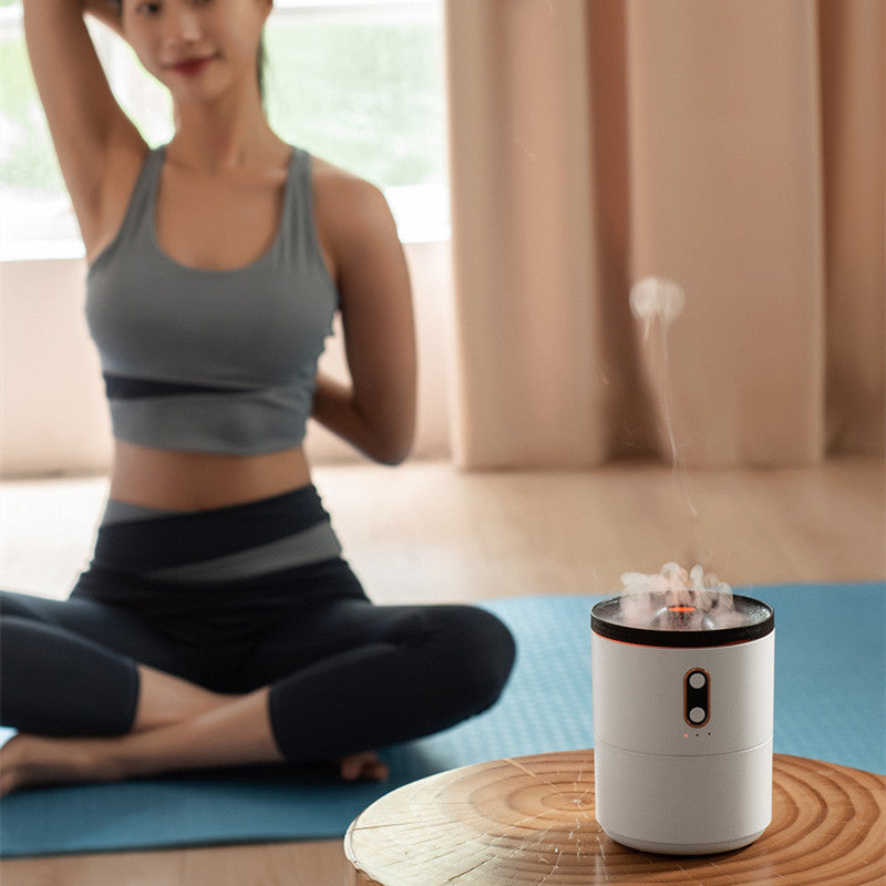 Volcanic Flame Aroma Diffuser β USB Jellyfish Air Humidifier & Night Light Lamp
