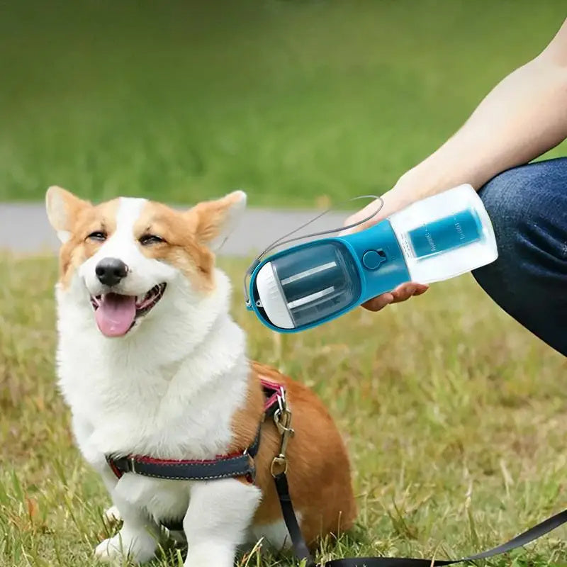 3-in-1 Portable Dog Water Bottle, Bowl & Waste Bag Dispenser