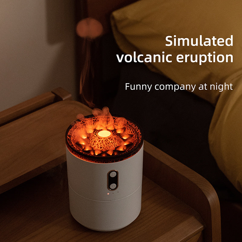 Volcanic Flame Aroma Diffuser β USB Jellyfish Air Humidifier & Night Light Lamp