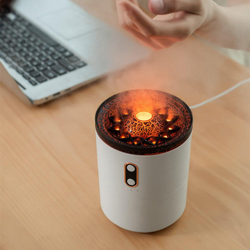 Volcanic Flame Aroma Diffuser β USB Jellyfish Air Humidifier & Night Light Lamp