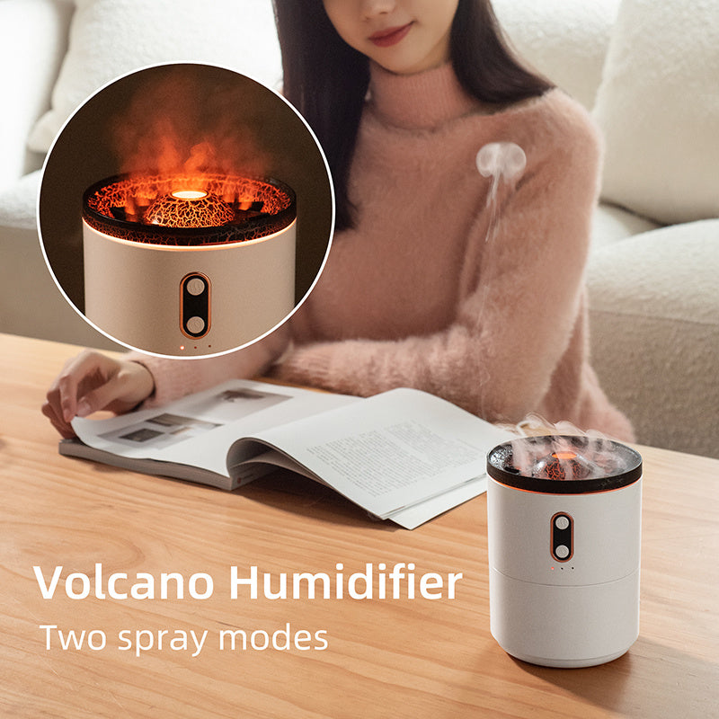 Volcanic Flame Aroma Diffuser β USB Jellyfish Air Humidifier & Night Light Lamp