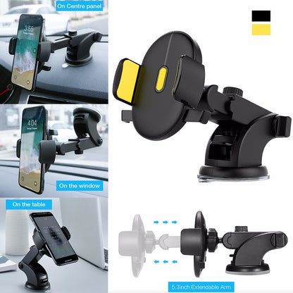 Telescopic Car Phone Holder – Dashboard Mount with Strong Suction Cup